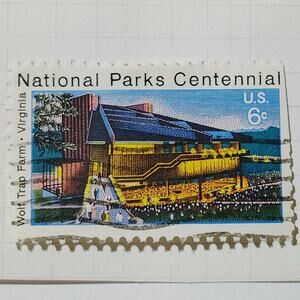 1972 US 6c National Parks Centennial Wolf Trap Farm Stamp #1452 Used Cancelled